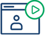 Illustration of a person icon linked by lines to a bar chart icon on the left and a green cube on the right. This visually represents data analysis and business growth concepts, ideal for small businesses, inspired by Cook County Small Business Source design elements.